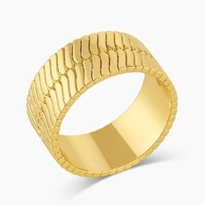 Gorjana New Size 9 Venice Band Ring 18k Gold Plated‎ Brass